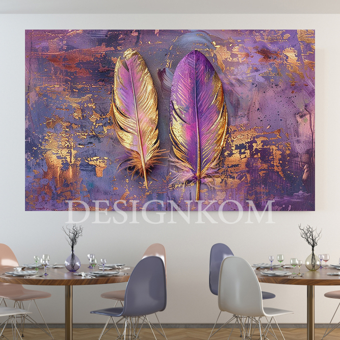 purpple gold feather