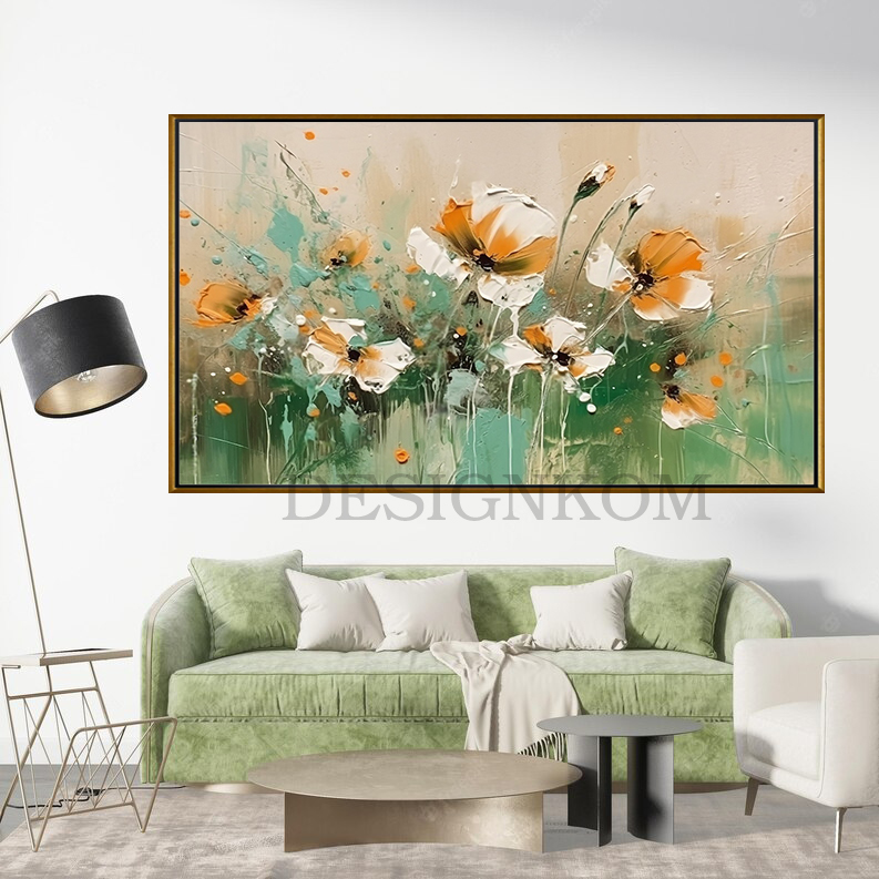 SPRING GREEN ORANGE FLOWERS