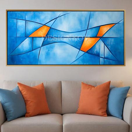 blue and orange abstract geometric