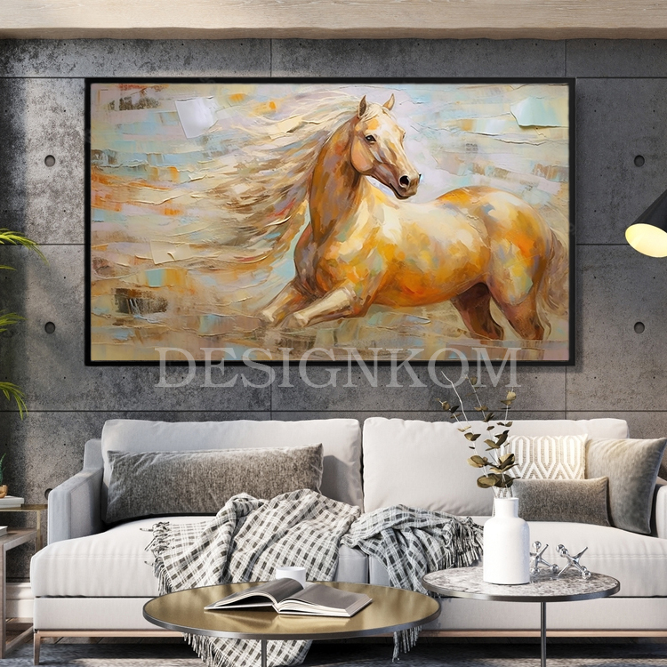 Abstract paint horse hair cair