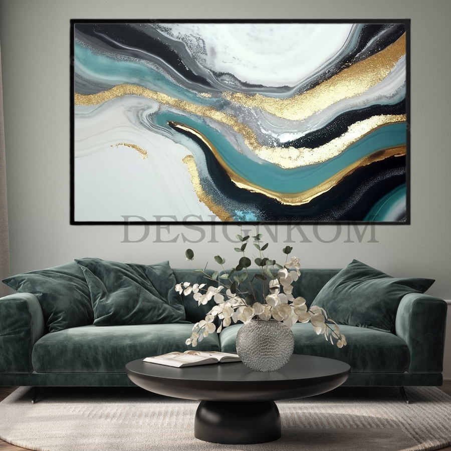 golden green black marbel