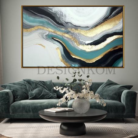 golden green black marbel