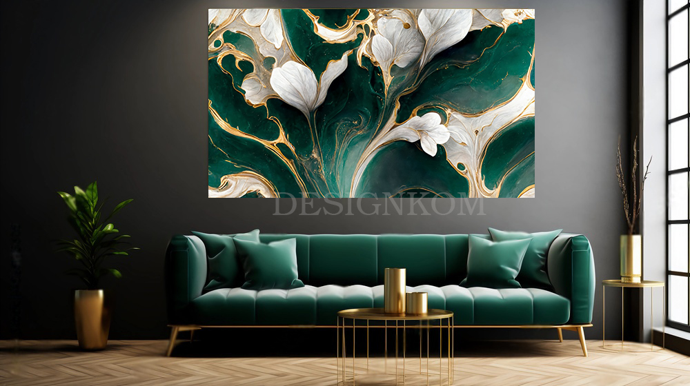 CHARMING MARBEL GREEN FLOWERS
