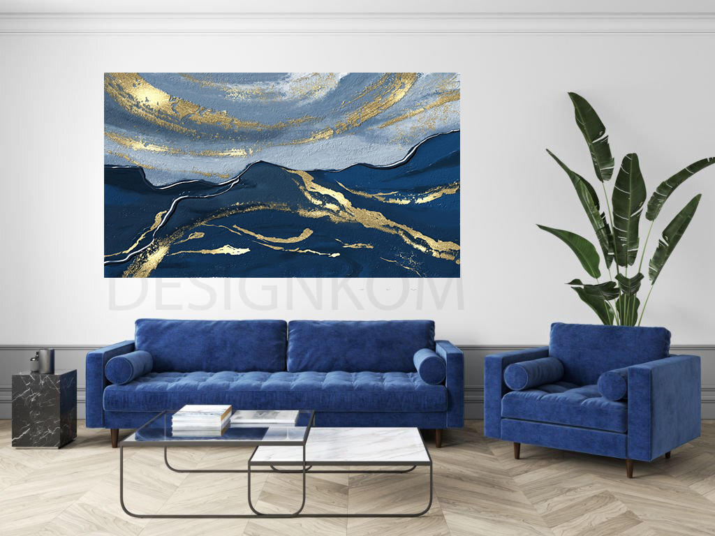ABSTRAIT BLEU GOLD SKY