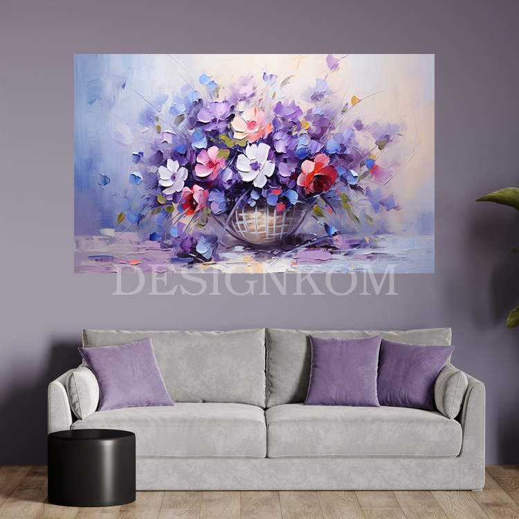 purpple set flowers bouquet
