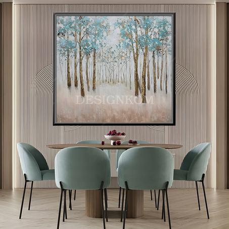 pastel blue foliage forest