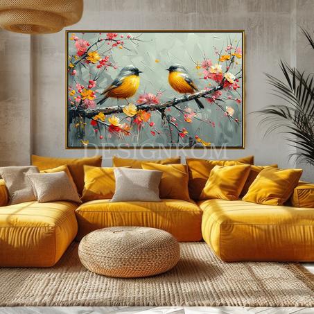 birds couple in branche