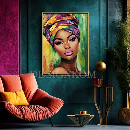 afro woman view
