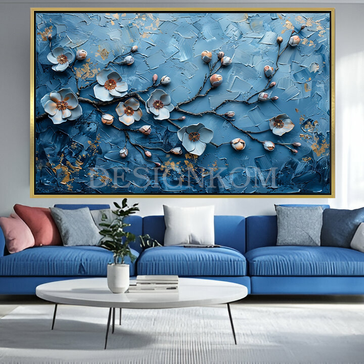 branche of blue flowers