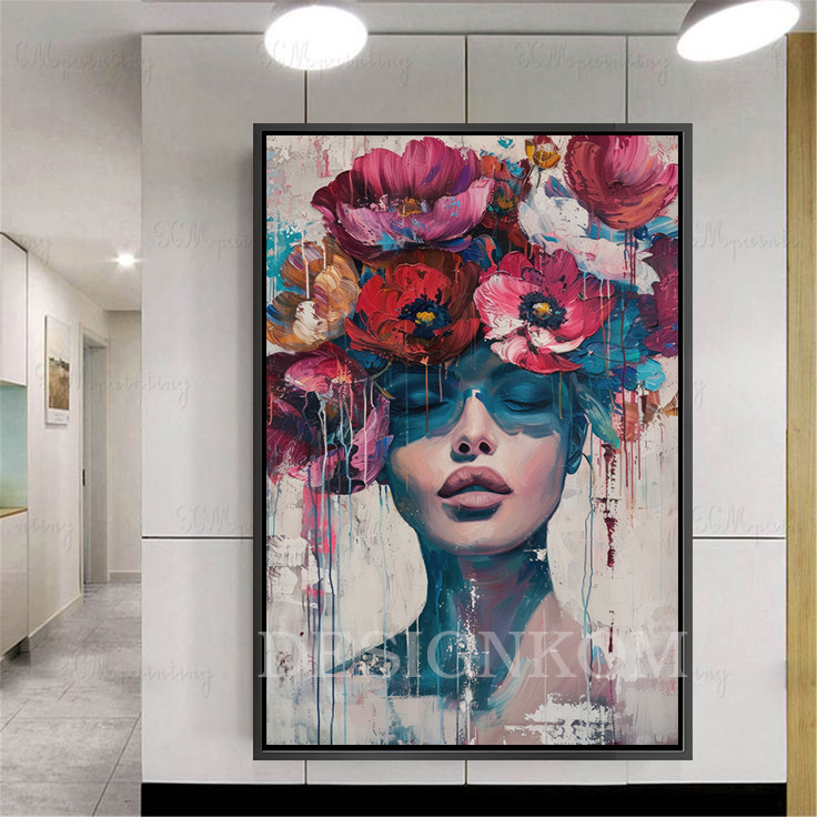 queen woman flowers