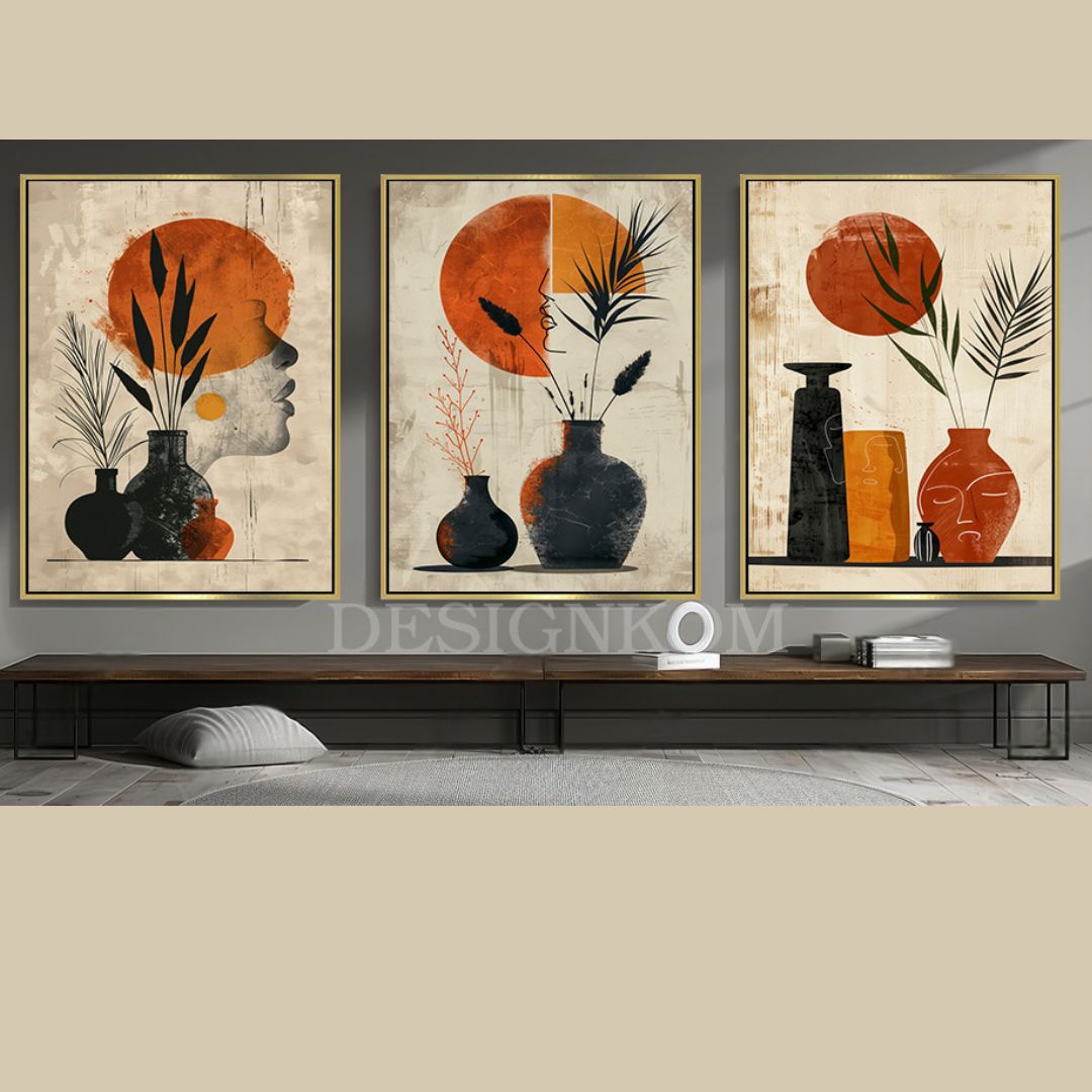 boho vase minimalist faces