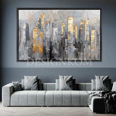 grey gold Skyscrapers