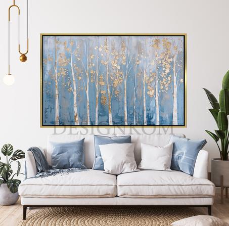 GOLD TREE FOREST IN BLUE SKY