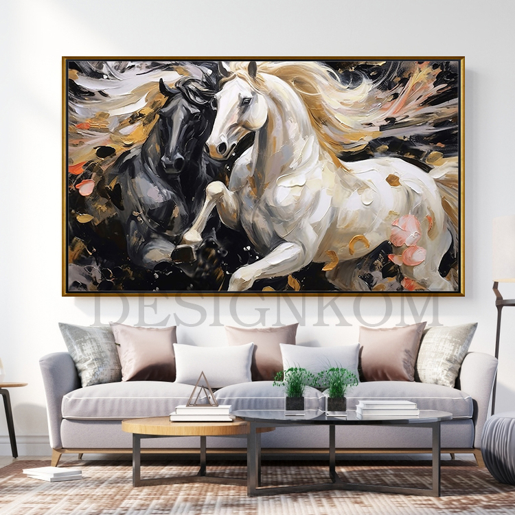 horses couple in pink