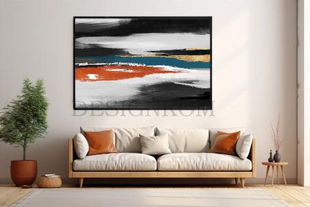 ABSTRACT ORANGE BLUE ORAGE