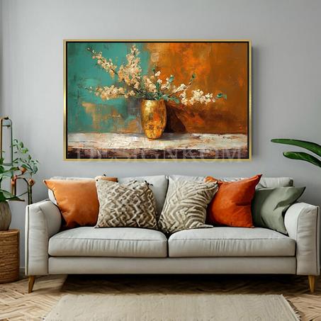 flowers gold vase
