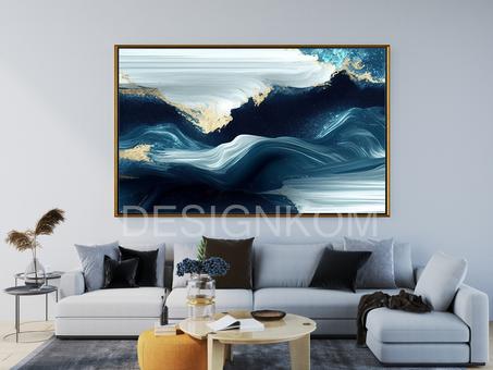 WAVES PAINT BLEU GOLDEN