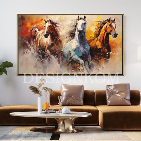 Abstract Horses head high