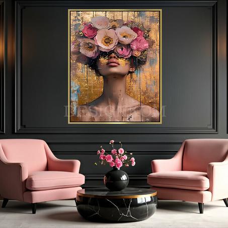 woman flowers interest