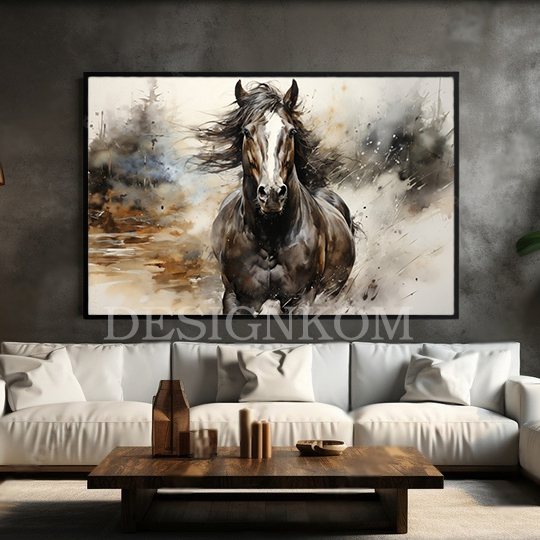 strong black horse