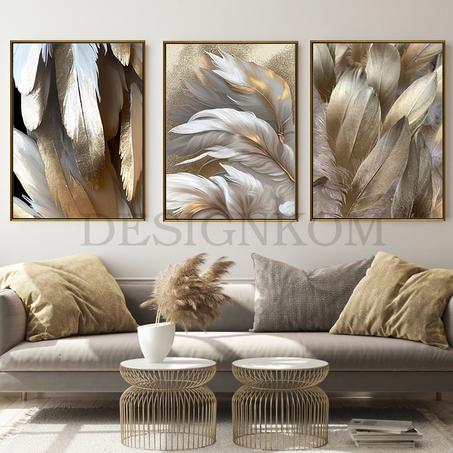 golden leafs feathers