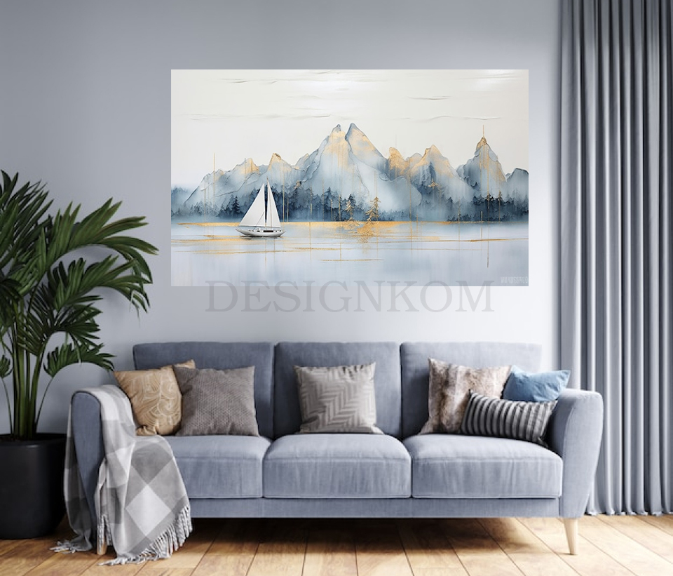 LANDSCAP MAUNTAIN BOAT RIVER