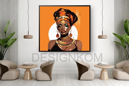 AFRICAIN BEAUTY WOMAN ORANGE