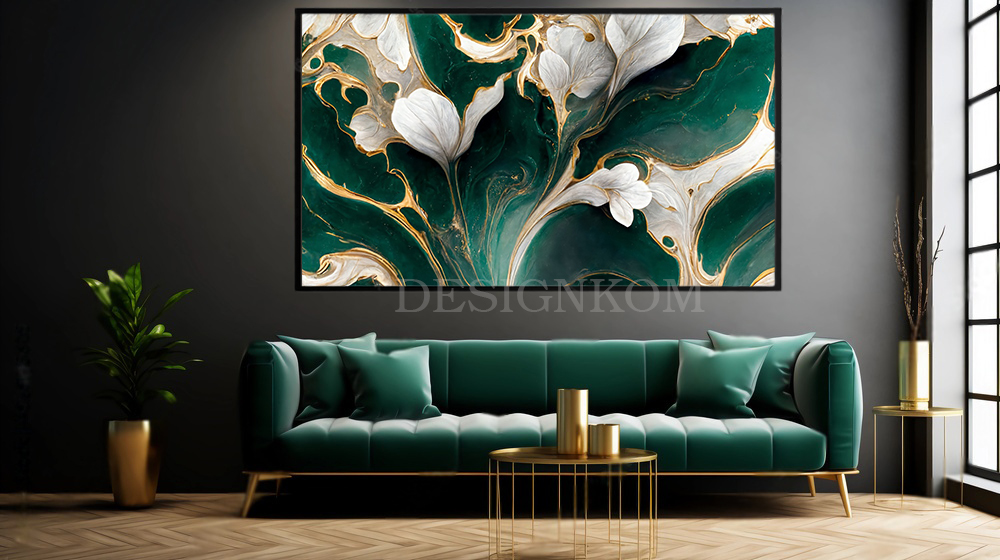 CHARMING MARBEL GREEN FLOWERS