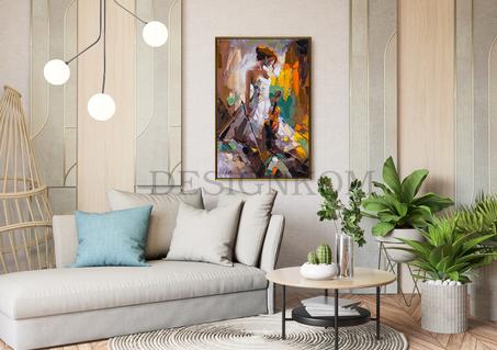 Female violinist paint