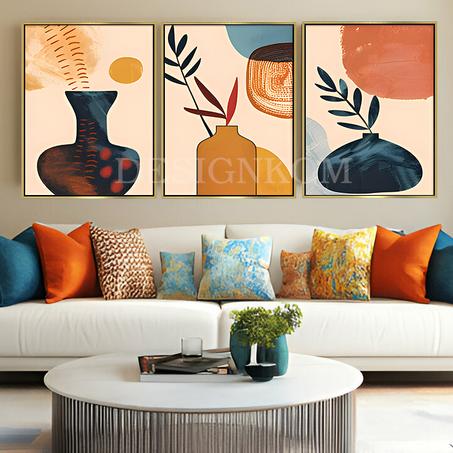 artistic vases and foliage