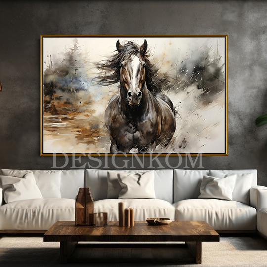 strong black horse