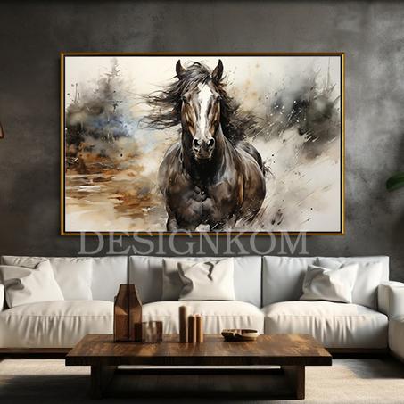 strong black horse