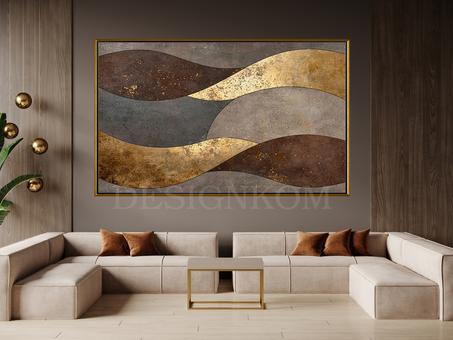 ABSTRACT GOLDEN BROWN WAVES LINKEED