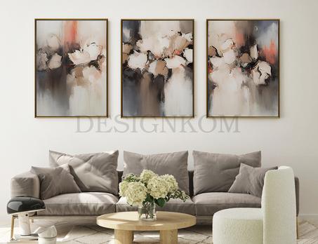beige brown flowers paint
