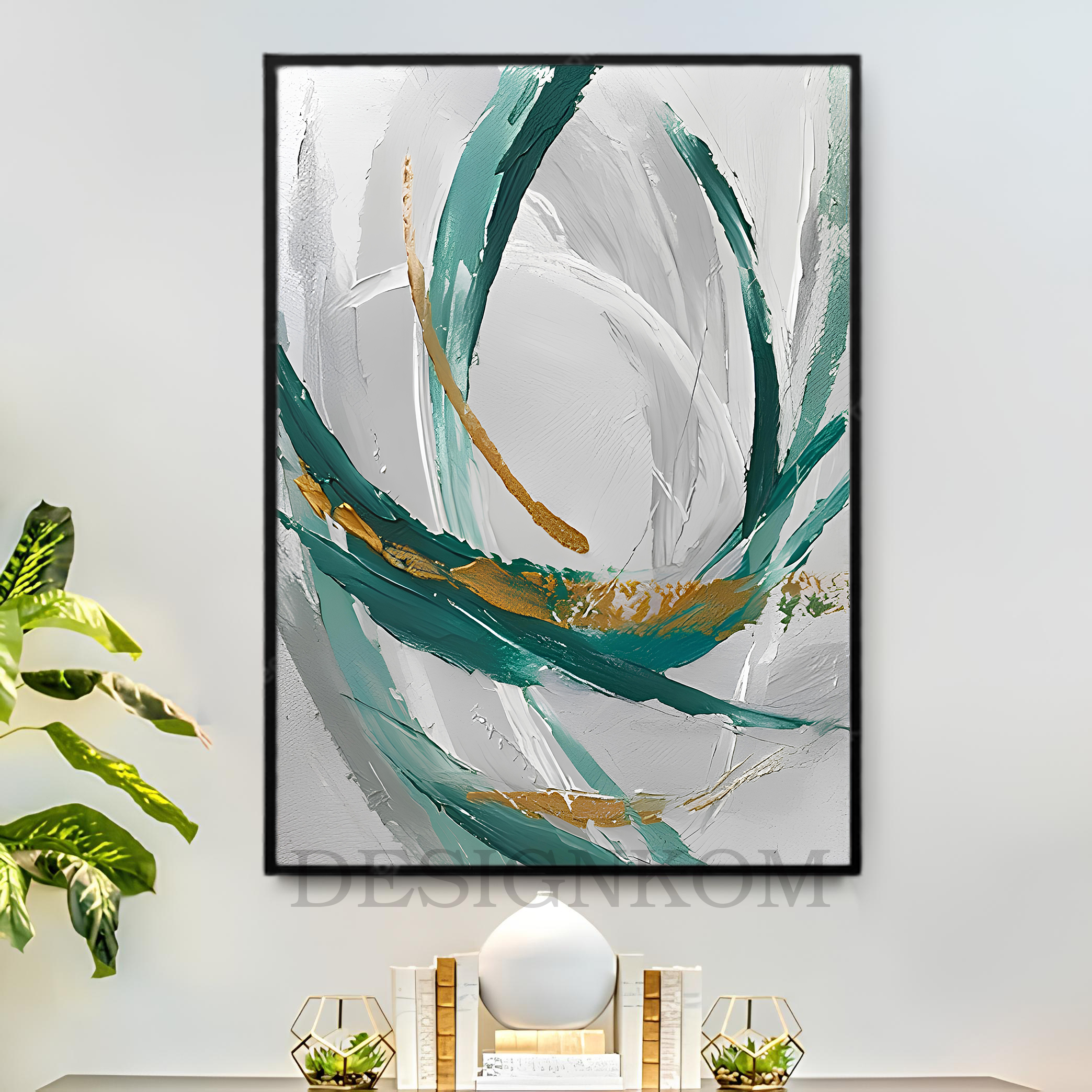 abstract green gold swearl
