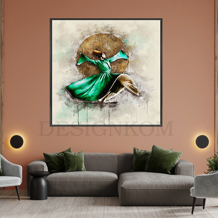 Sufi Whirling Dervish in Motion – Spiritual Art