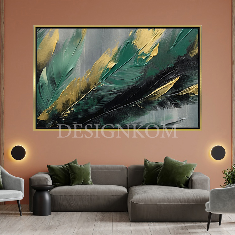green balck feathers