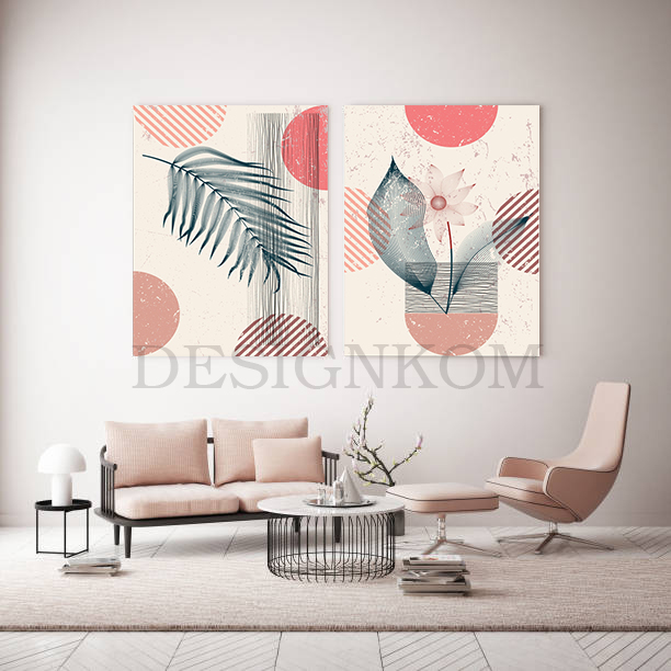 boho heavy pink leafs