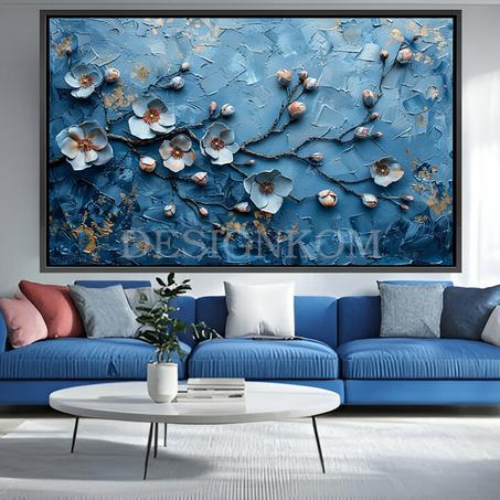 branche of blue flowers