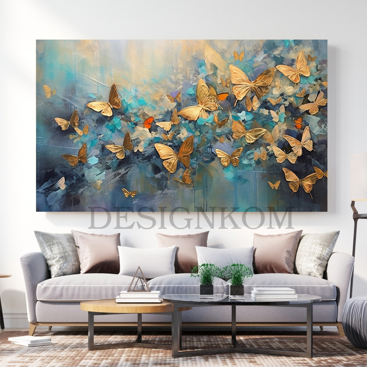 butterflies in green
