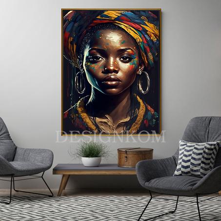 afro woman looking