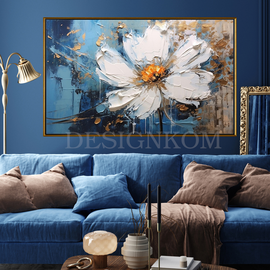 brown blue flower