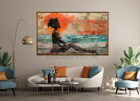 WOMAN CONCENTRATION SUN SEA