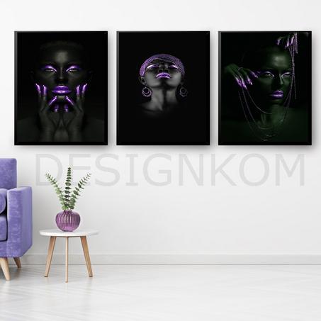 purpple black women make up