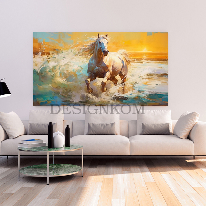 horse sand sea sun