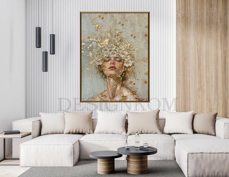 WOMAN FLOWERS  GOLD SENSATION