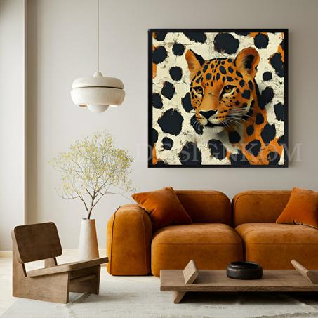 Leopard with Textured Background