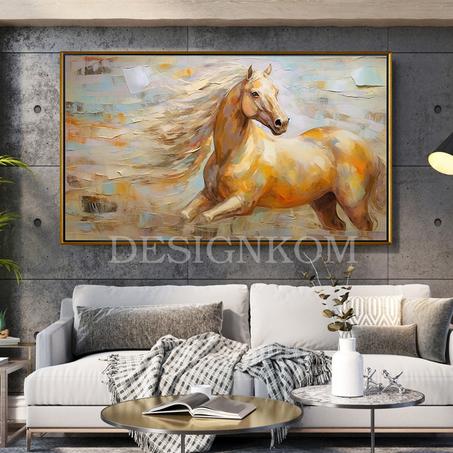 Abstract paint horse hair cair
