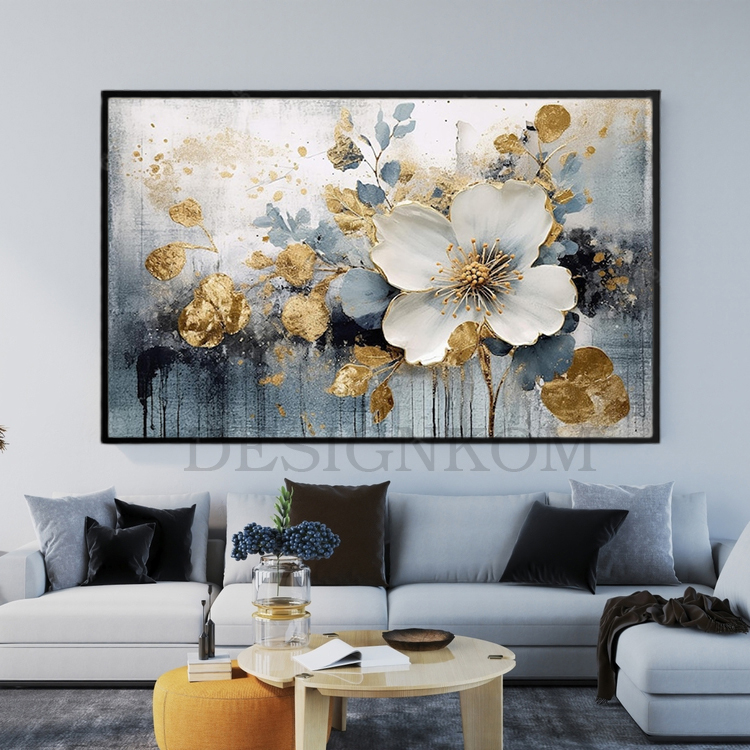 flower in gold grey