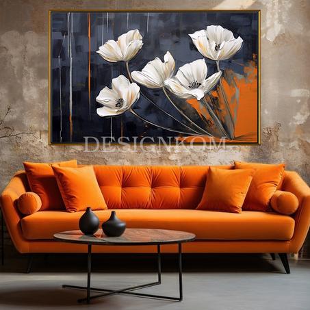 flowers growing in orange black